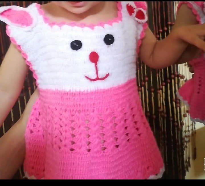 Handmade Crochet Dress Set for kids, 2 Years baby frock set
