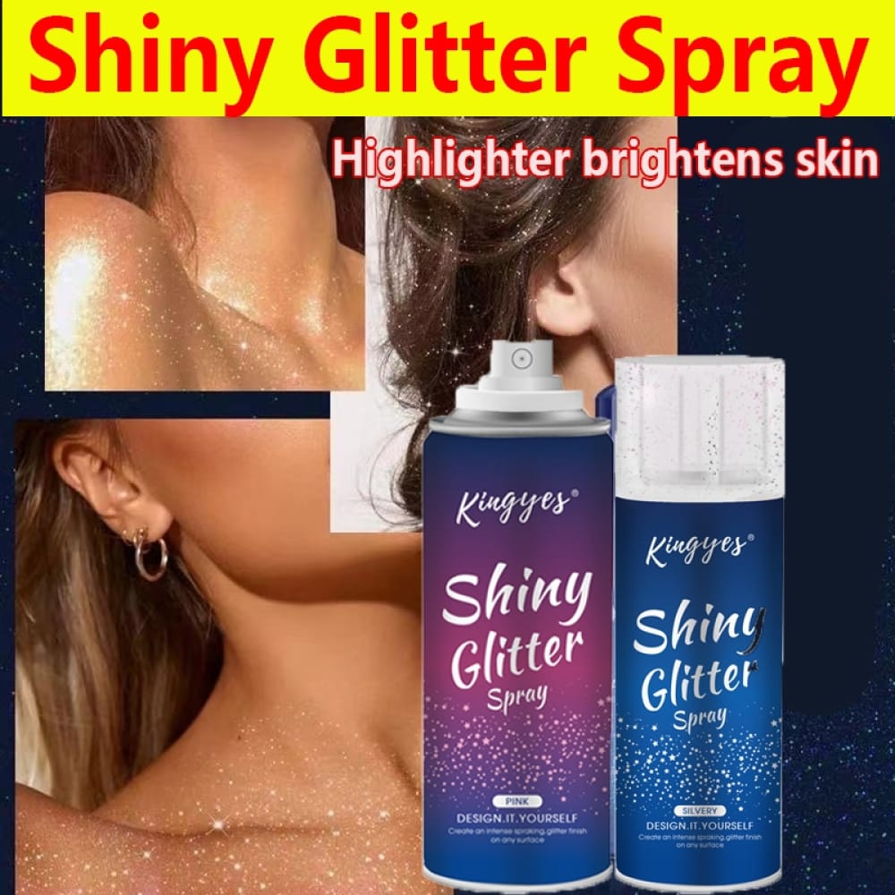 Shiny Glitter Spray – 120ml | Silver, Pink & Gold | Multi-Use, Long-Lasting Sparkle for Hair, Body & Clothes